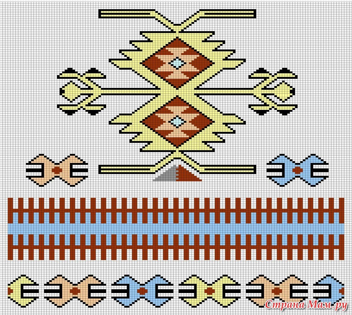 Перуанские орнаменты для вязания спицами