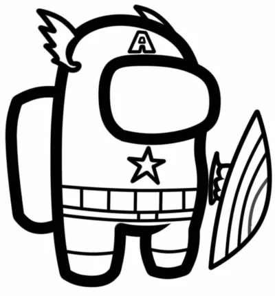 Космонавт амонг ас капитан америка со щитом