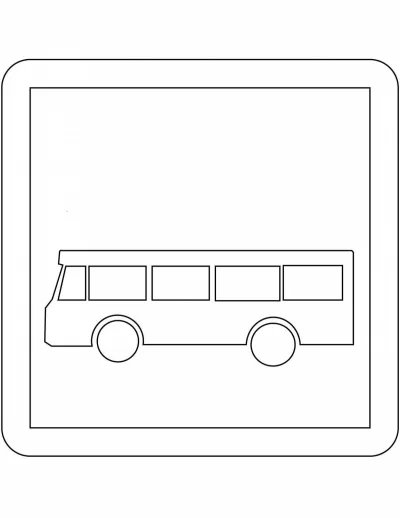 Автобус в квадратной рамке