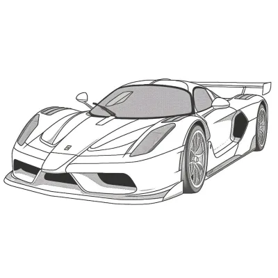 Гоночный суперкар Ferrari с антикрылом