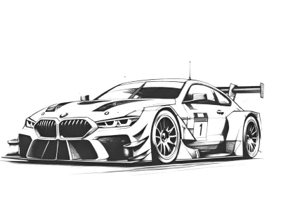 Гоночный автомобиль BMW с антикрылом