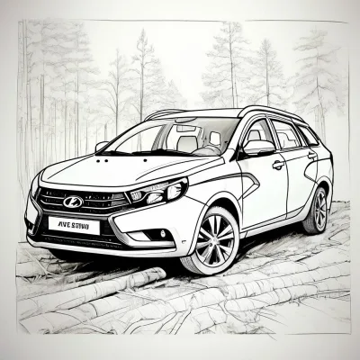 LADA Vesta Cross в лесу