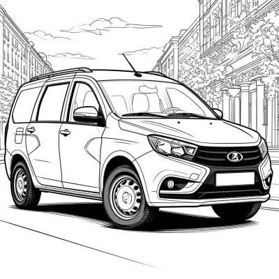 Lada largus на городской улице