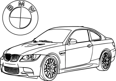Автомобиль BMW M3 купе с логотипом
