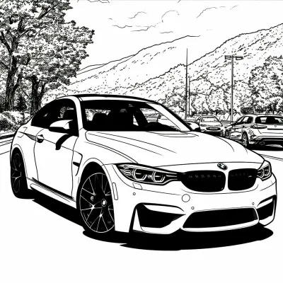 BMW M4 на горной дороге
