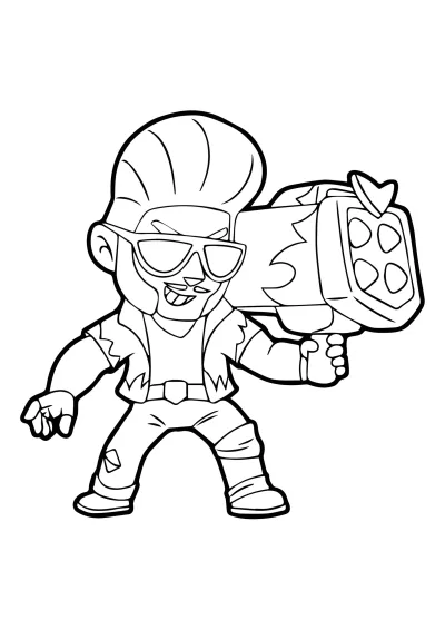 Брок из Brawl Stars с ракетницей