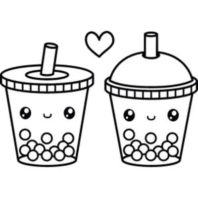 Два bubble tea с сердечком