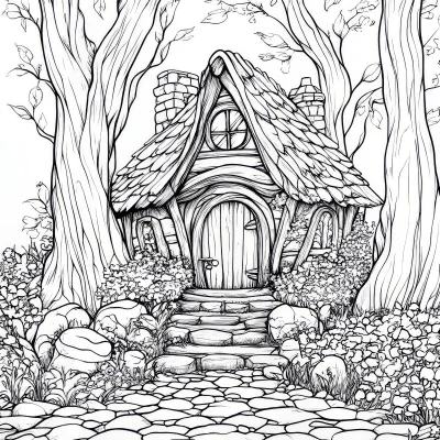 Сказочный домик с каменной дорожкой