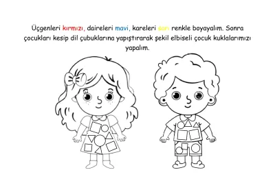 Мальчик и девочка с геометрическими фигурами