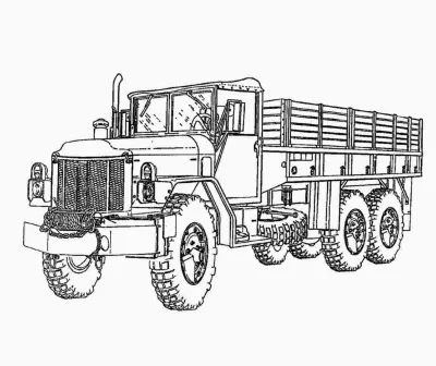 Военный грузовик с лебедкой