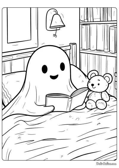 Милое привидение с книжкой