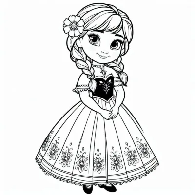 Принцесса анна с цветком в волосах