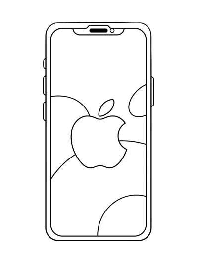 Смартфон apple iphone с логотипом