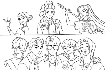 Персонажи мультфильма K-Pop: Эволюция