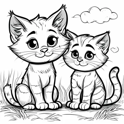 Кошка с котёнком