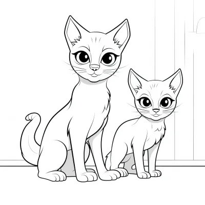 Кошка с котёнком