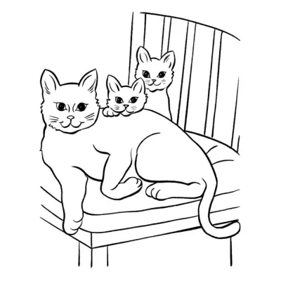 Кошка с котятами