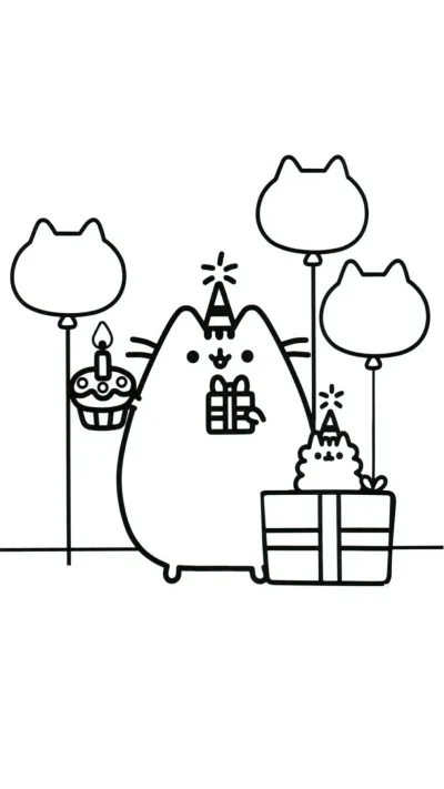 Кот пушин с кексом