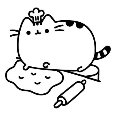 Кот пушин с тестом