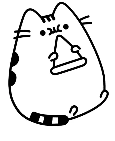 Кот пушин с куском пиццы