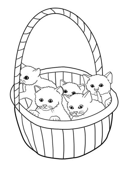 Корзина с котятами