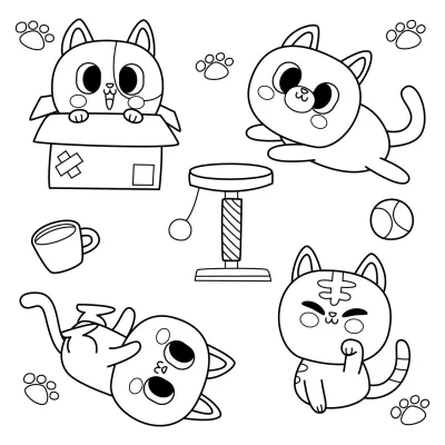 Милые кавайные коты