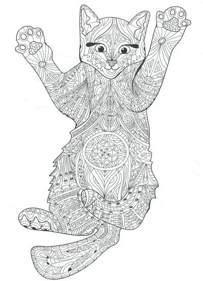 Кот с поднятыми вверх лапами