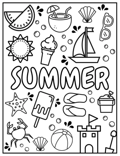 Летние атрибуты с надписью summer