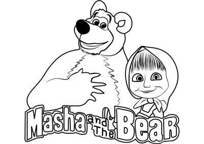 Маша и медведь с логотипом