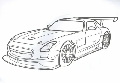 Гоночный автомобиль mercedes-benz sls amg gt3 со спойлером