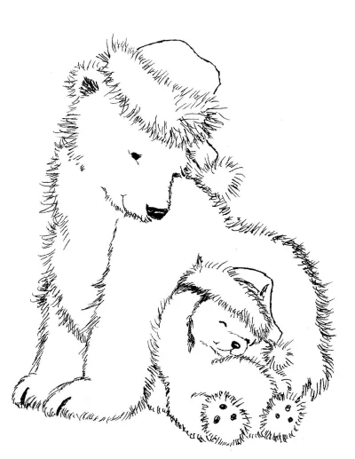 Новогодний белый медвежонок
