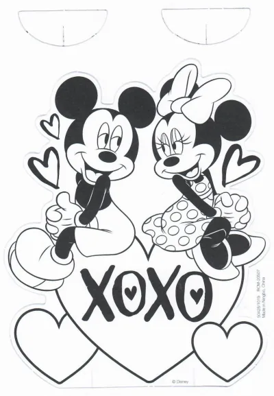 Микки и минни маус с сердцем xoxo