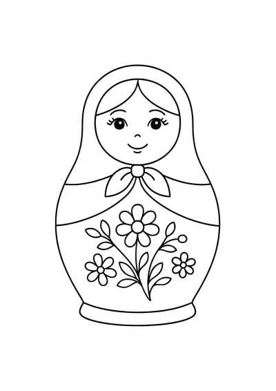 Матрешка с цветами