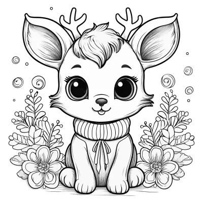 Новогодний зимний оленёнок