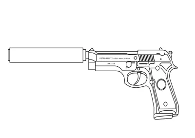 Пистолет beretta 92 с глушителем