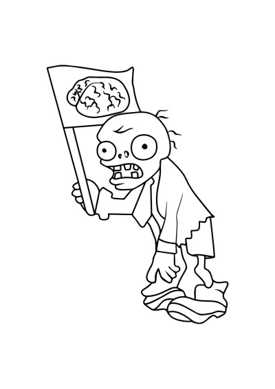 Зомби с флагом plants vs zombies