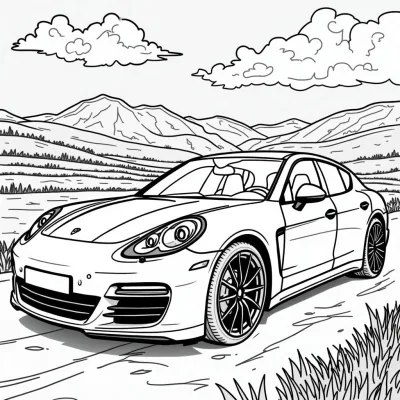 Porsche panamera на фоне гор