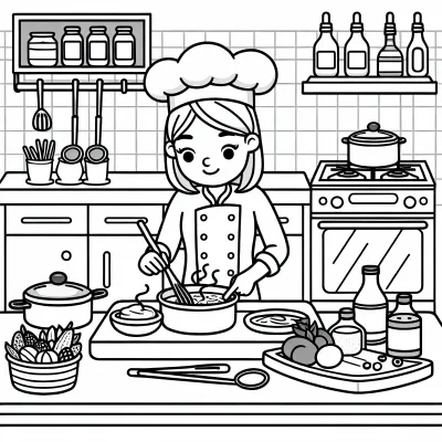 Повар на кухне