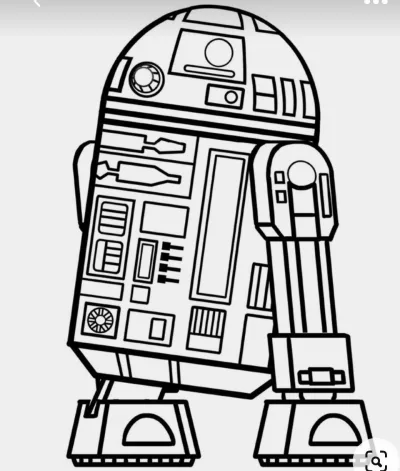 Робот r2-d2 стоит на трех ногах