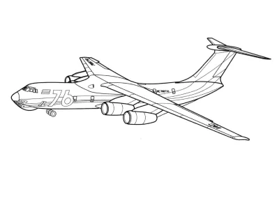 Самолет ил-76 в полете