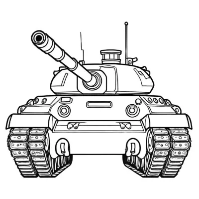 Военный танк вид спереди