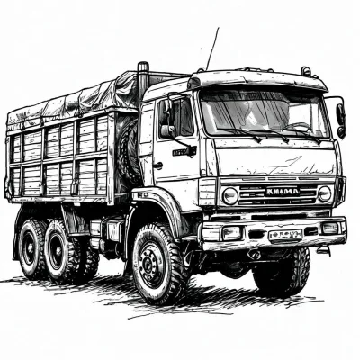 Грузовик камаз с тентом