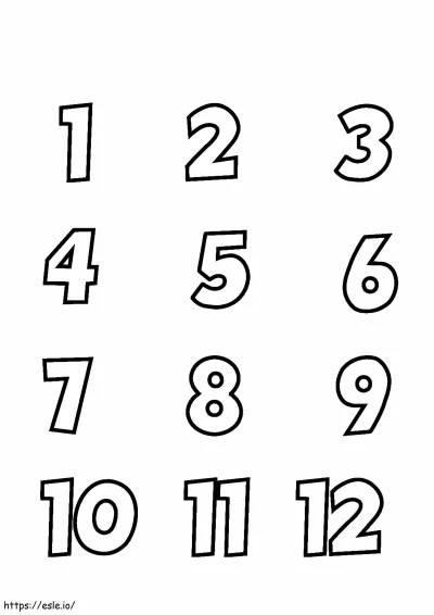 Карточки с цифрами от 1 до 12