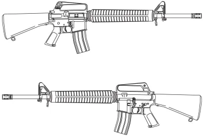 Винтовка m16 с двух сторон