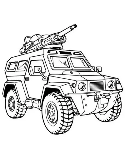 Военный броневик с пушкой