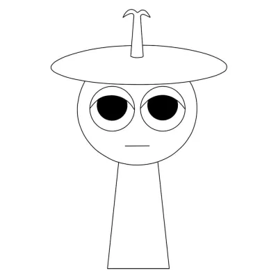 Забавный человечек в широкой шляпе