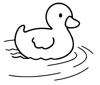 Утенок плывет по воде