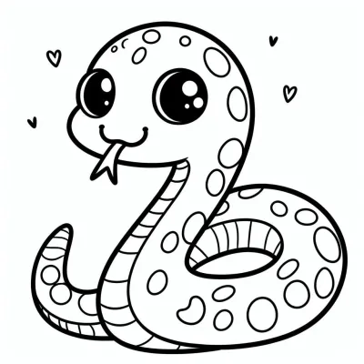 Милая змейка с сердечками