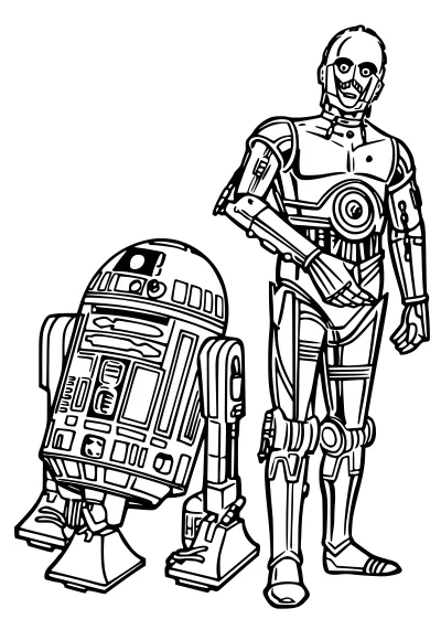 R2-D2 и C-3PO стоят вместе