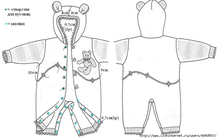 Схема вязания комбинезон мишка
